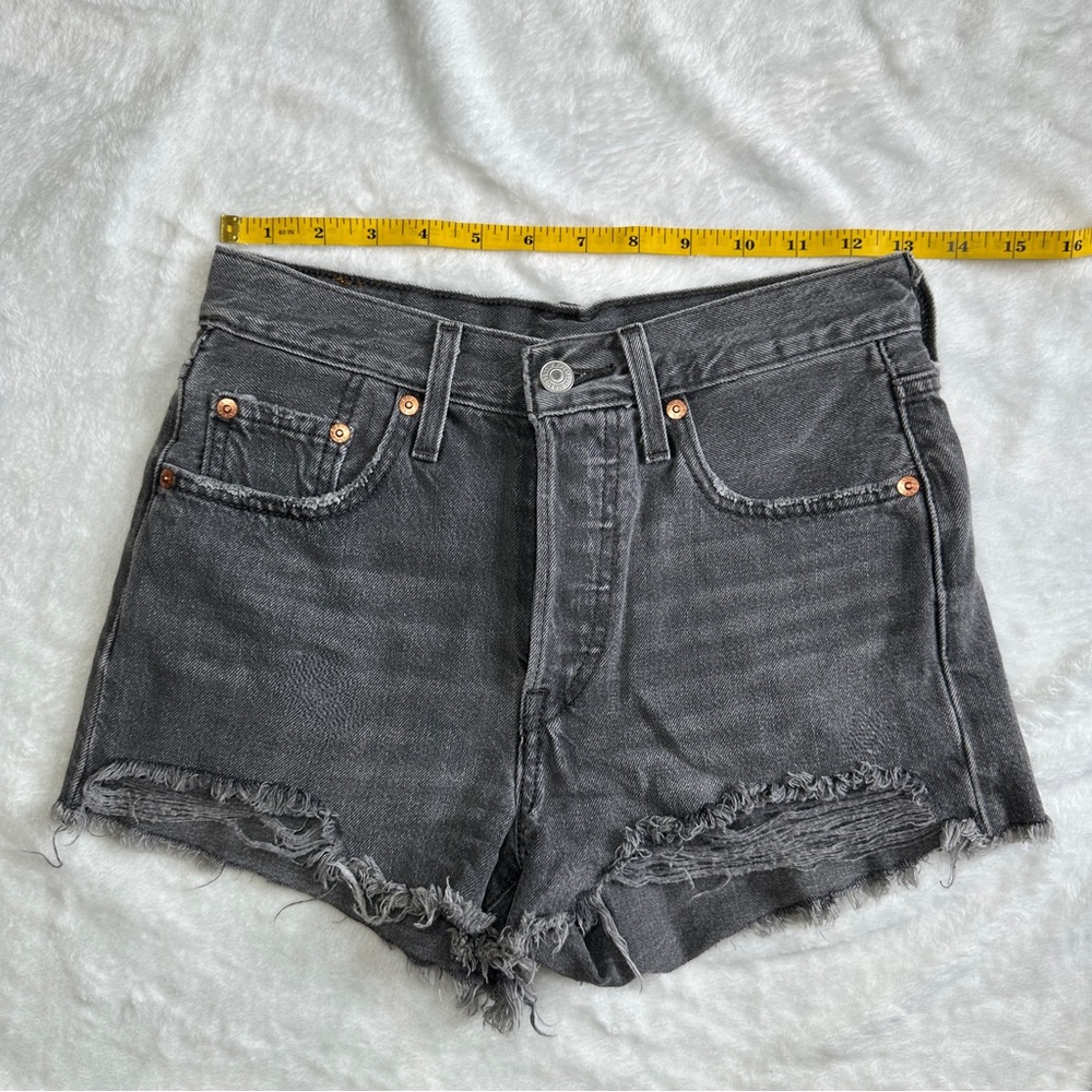 Levi's 501s Gray Distressed Jean Shorts